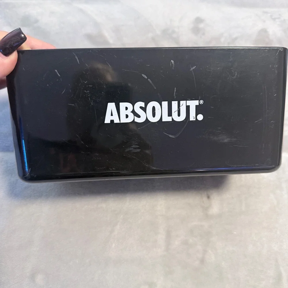 Absolut Vodka Black Plastic Bar Caddy Organizer Napkin Straw Holder Display